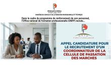 APPEL CANDIDATURE POUR LE RECRUTEMENT D'UN COORDINNATEUR DE LA CELLULE DE PASSATION DES MARCHES